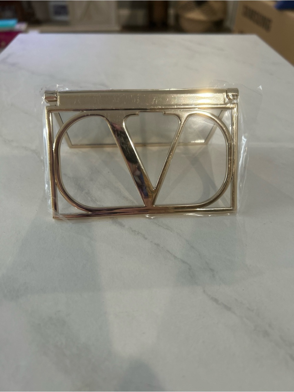 Valentino Gold-tone Compact Mirror